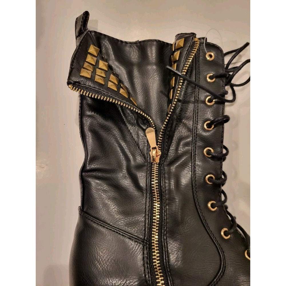 Shiekh PK-Studs Black Lace up Boots Size 9-NEW - Picture 5 of 9